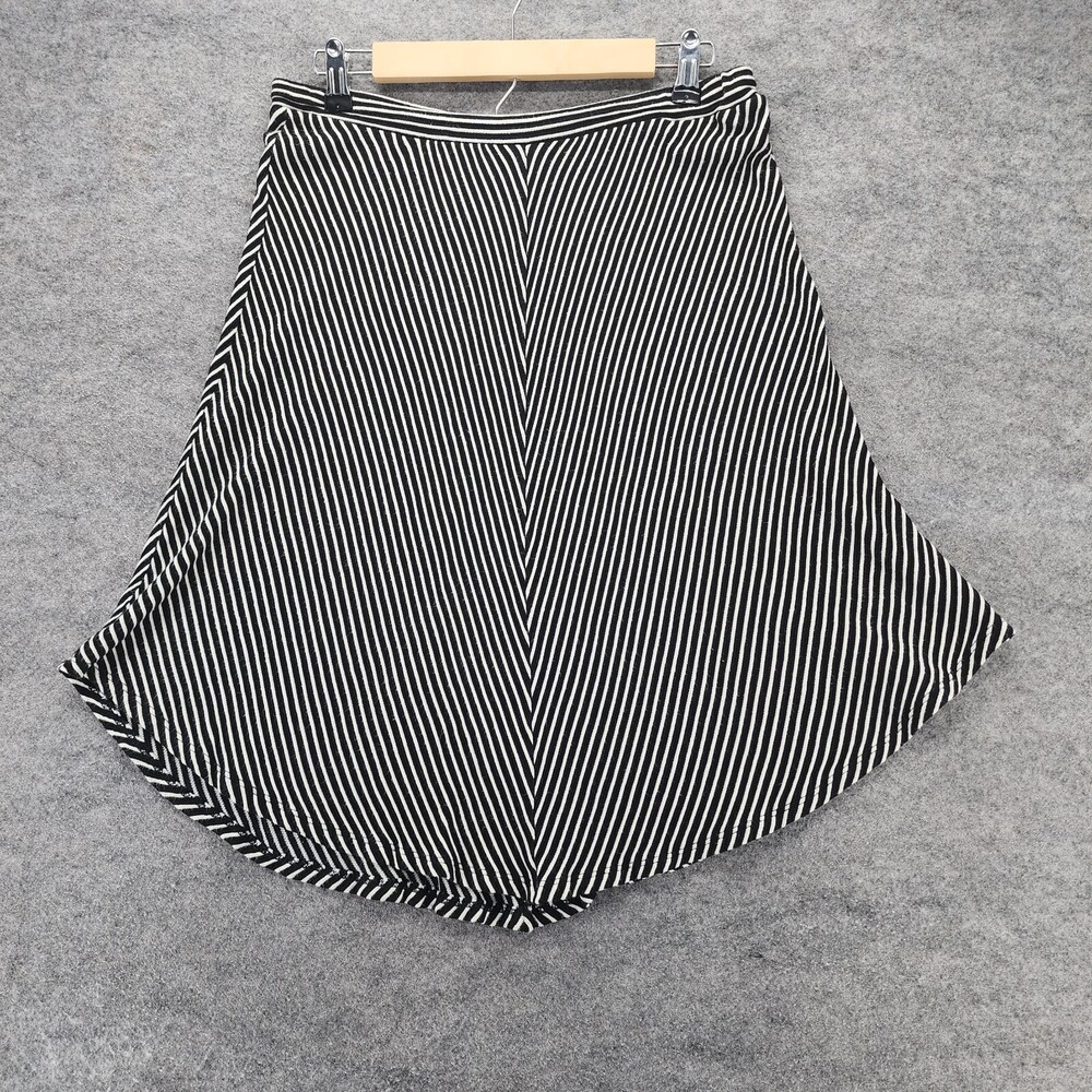 Dolan Left Coast Skirt Womens XL Pull On Black White Striped